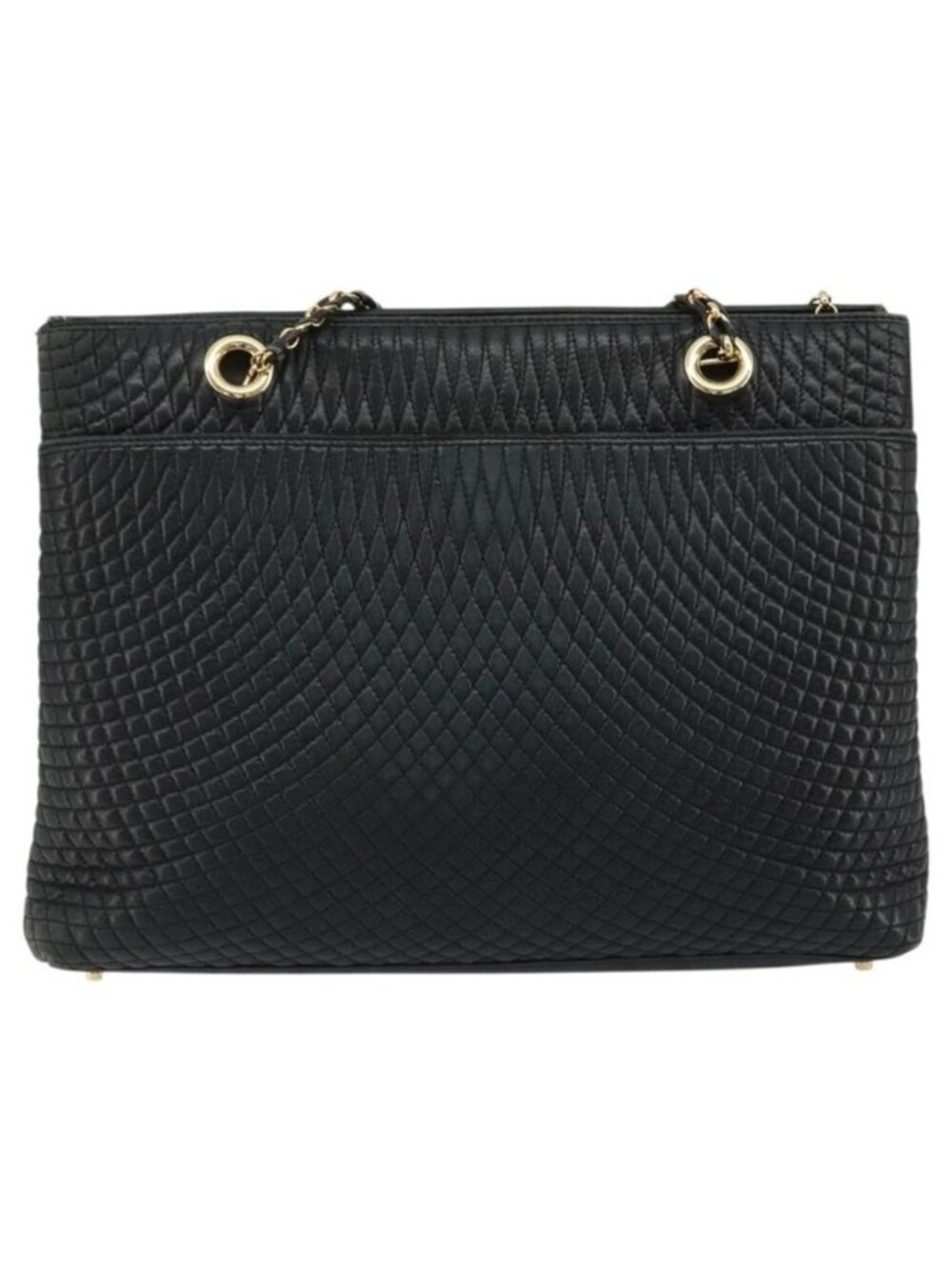 Authentic BALLY Chain Shoulder Bag Leather Black Gold - Picture 3 of 16